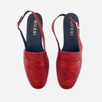 Baleta destalonada darsy de cuero para mujer - Vino