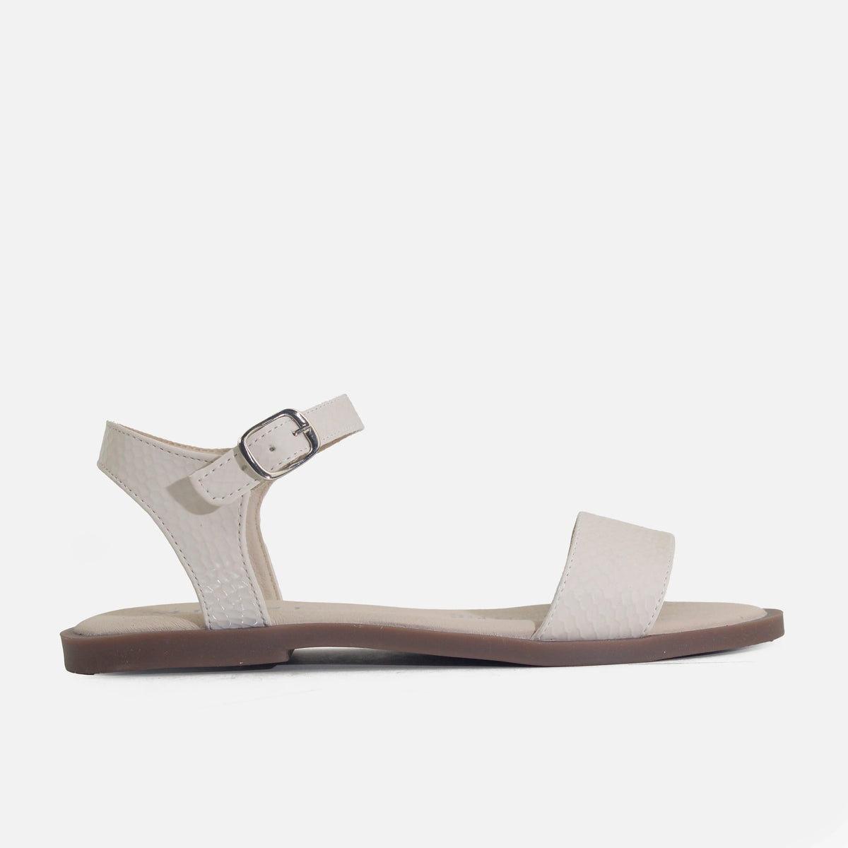 Sandalia plana laeticia de sintético para mujer - Beige