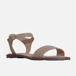 Sandalia plana laeticia de sintético para mujer - Beige