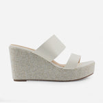 Sandalia plataforma meredith de cuero para mujer - Blanco