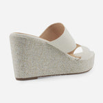 Sandalia plataforma meredith de cuero para mujer - Blanco