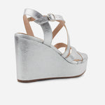 Sandalia plataforma mady de cuero para mujer - Plata