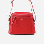 Bolso manos libres luna de cuero para mujer - Rojo