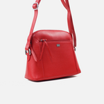 Bolso manos libres luna de cuero para mujer - Rojo