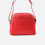 Bolso manos libres luna de cuero para mujer - Rojo