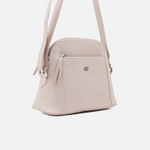 Bolso manos libres luna de cuero para mujer - Nude