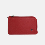 Tarjetero raffaella de cuero para mujer - Rojo