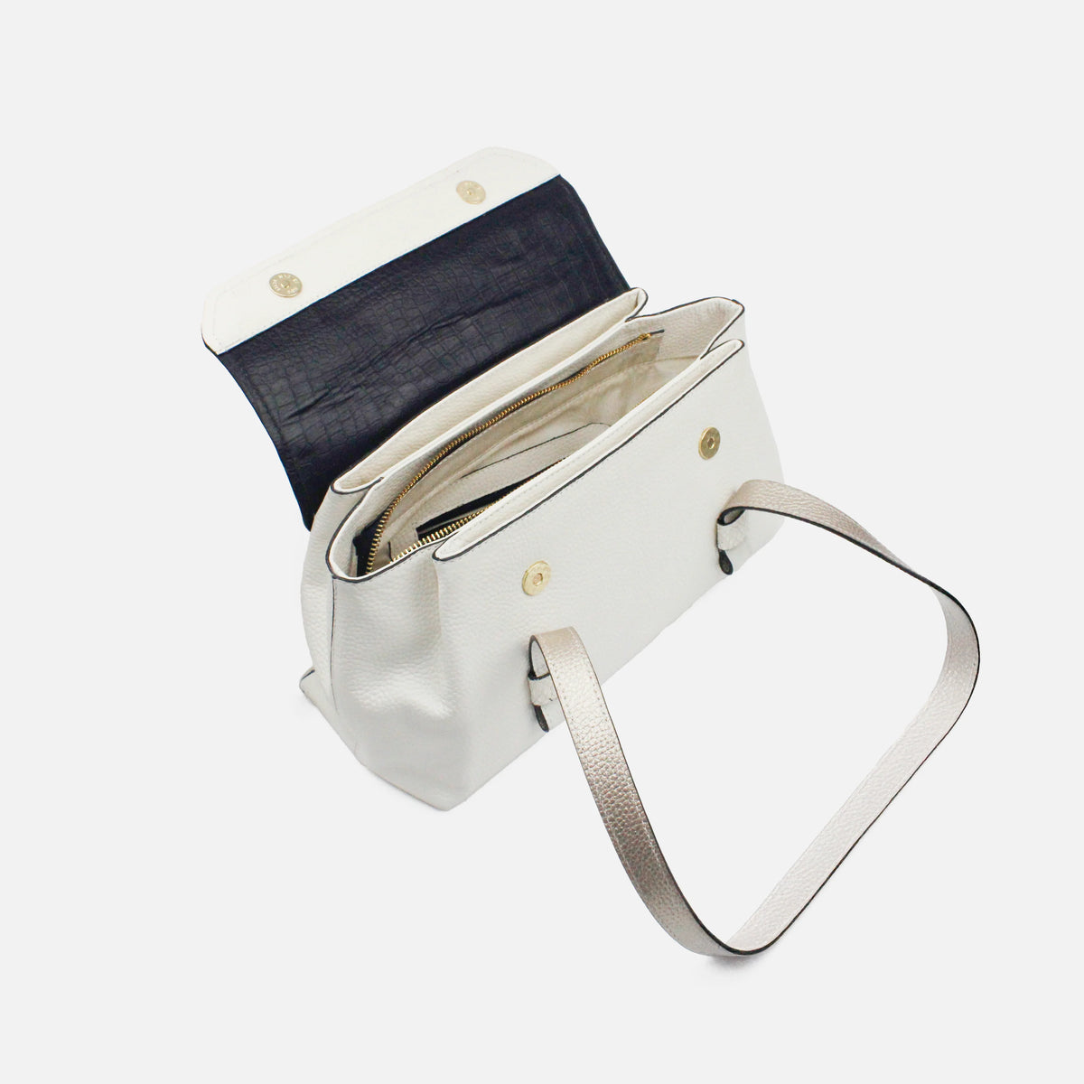 Cartera savia de cuero para mujer - Hueso