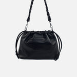 Cartera fiorella de cuero para mujer - Negro