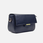 Bolso de mano margarita de cuero para mujer - Negro