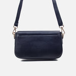 Bolso de mano margarita de cuero para mujer - Negro