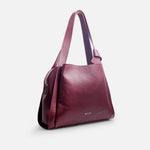 Bolso manos libres paulette de cuero para mujer - Vino