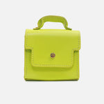 Monedero samara de cuero para mujer - Amarillo