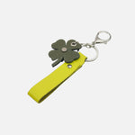 Llavero Trébol de cuero para mujer - Verde