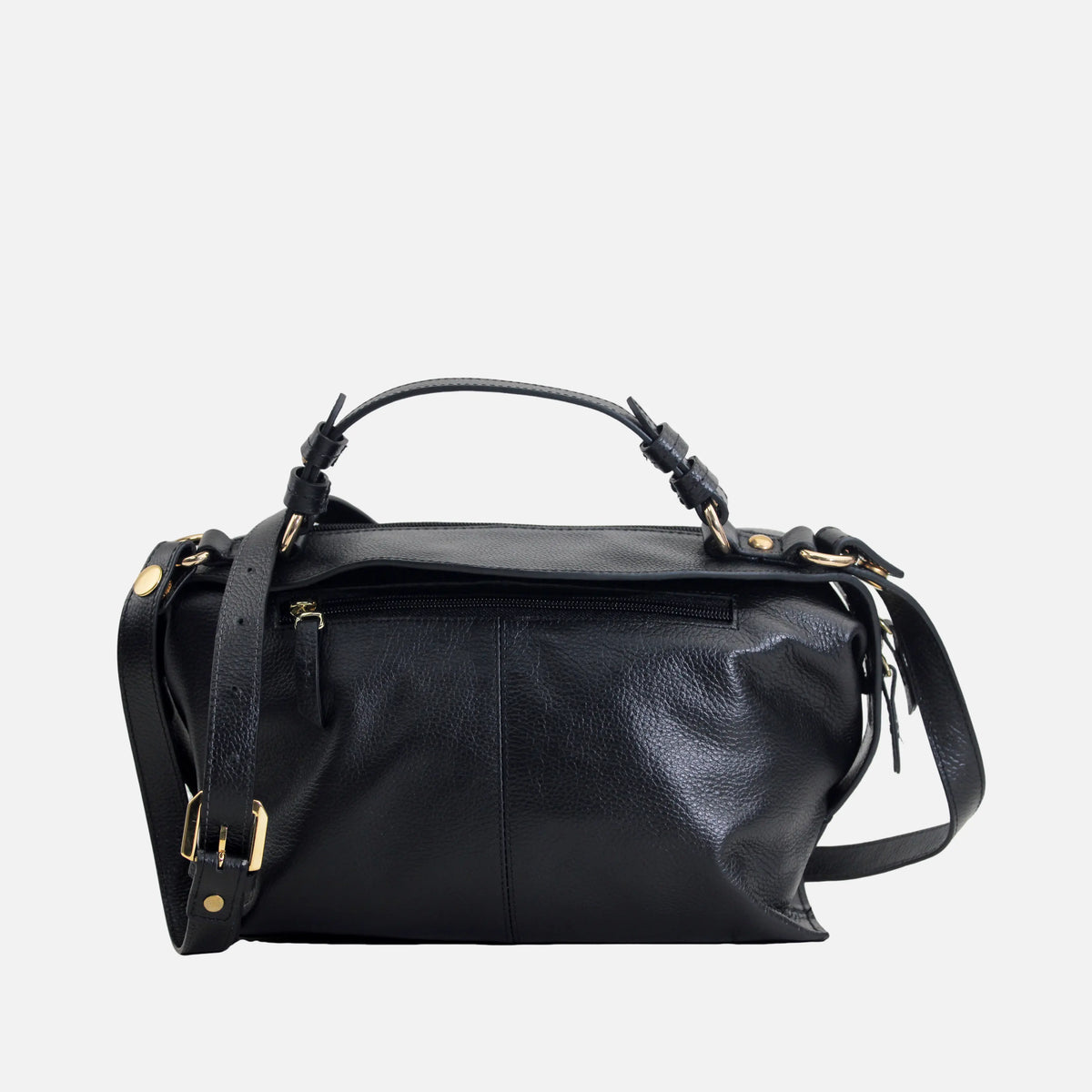 Bolso manos libres emily de cuero para mujer - Negro