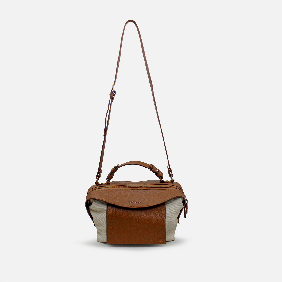 Bolso manos libres emily de cuero para mujer - Miel