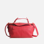 Bolso manos libres emily de cuero para mujer - Rojo