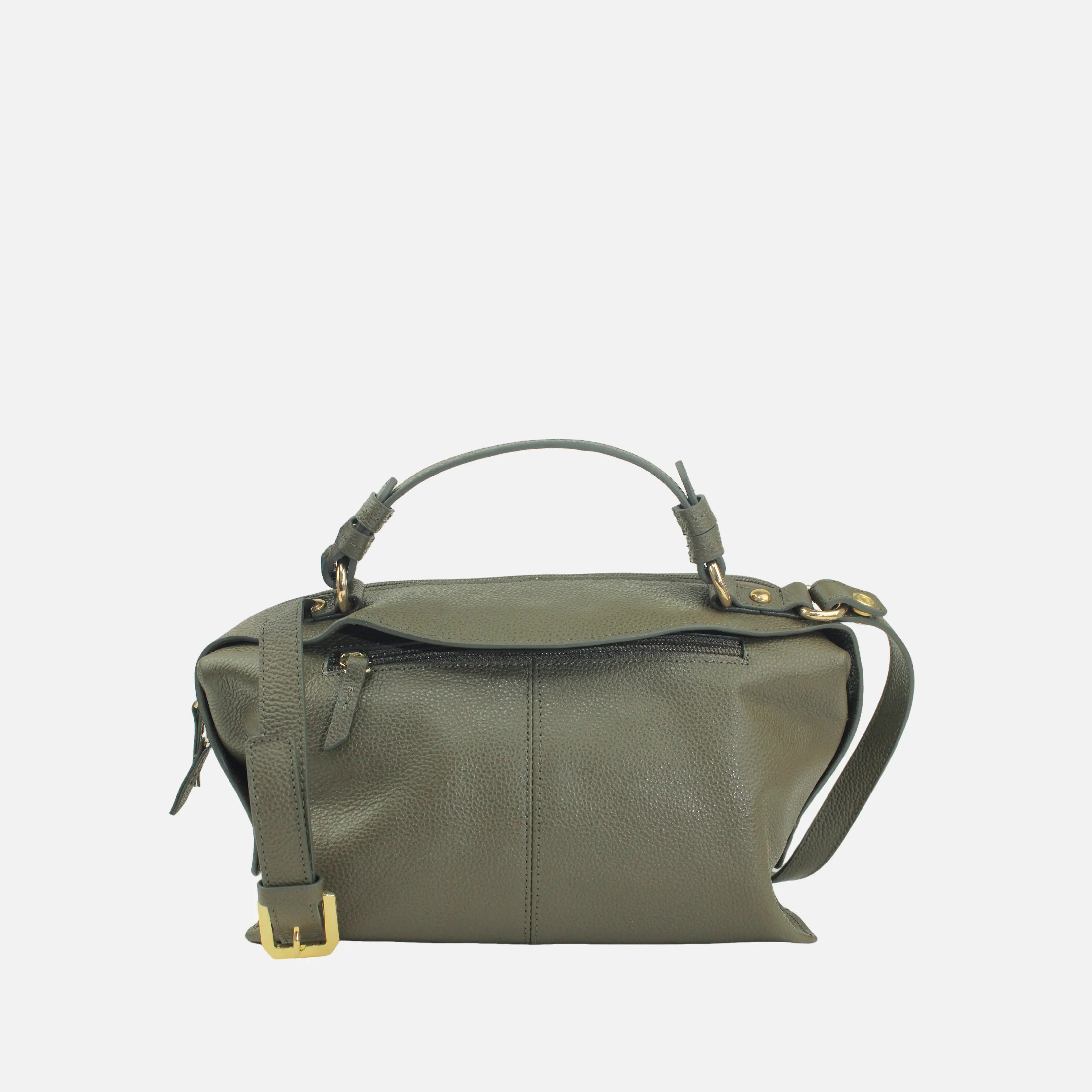 Bolso manos libres emily de cuero para mujer Verde