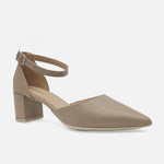 Tacones patrizia de cuero para mujer - Taupe