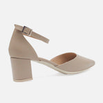 Tacones patrizia de cuero para mujer - Taupe