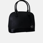 Cartera samara de cuero para mujer - Negro