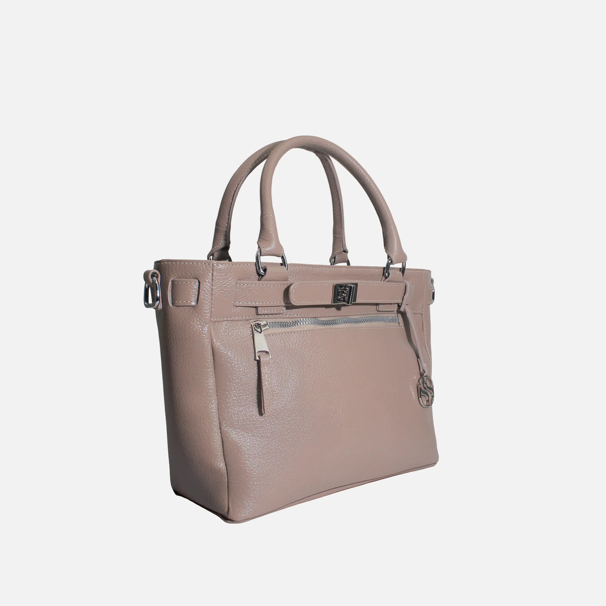 Cartera solya de cuero para mujer - Taupe