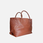 Cartera beca de cuero para mujer - Miel