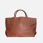 Cartera beca de cuero para mujer - Miel