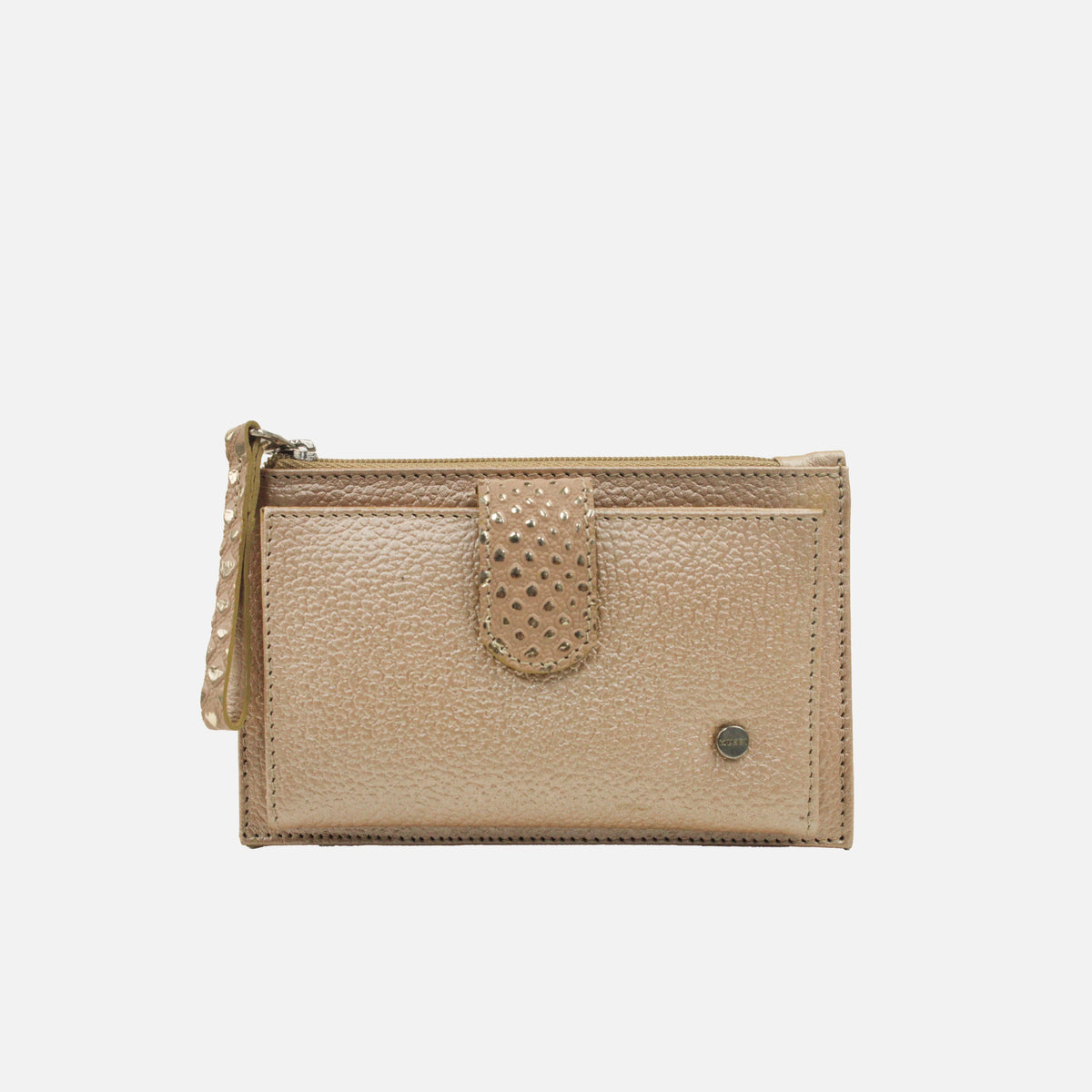 Tarjetero selma de cuero para mujer - Gris