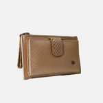 Tarjetero selma de cuero para mujer - Gris