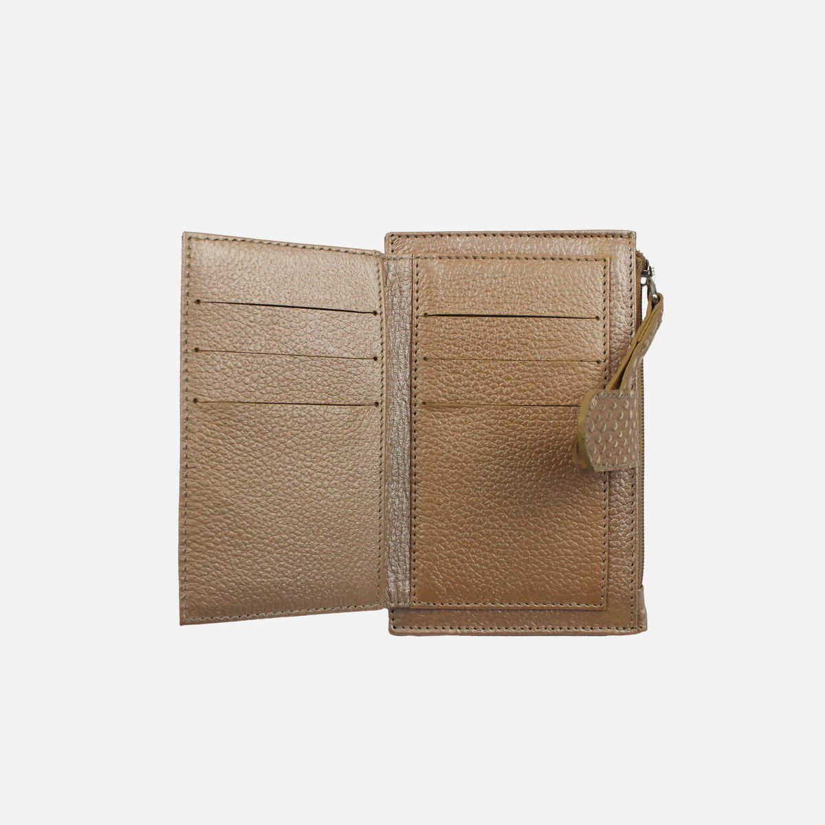 Tarjetero selma de cuero para mujer - Gris