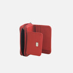 Billetera melina de cuero para mujer - Rojo