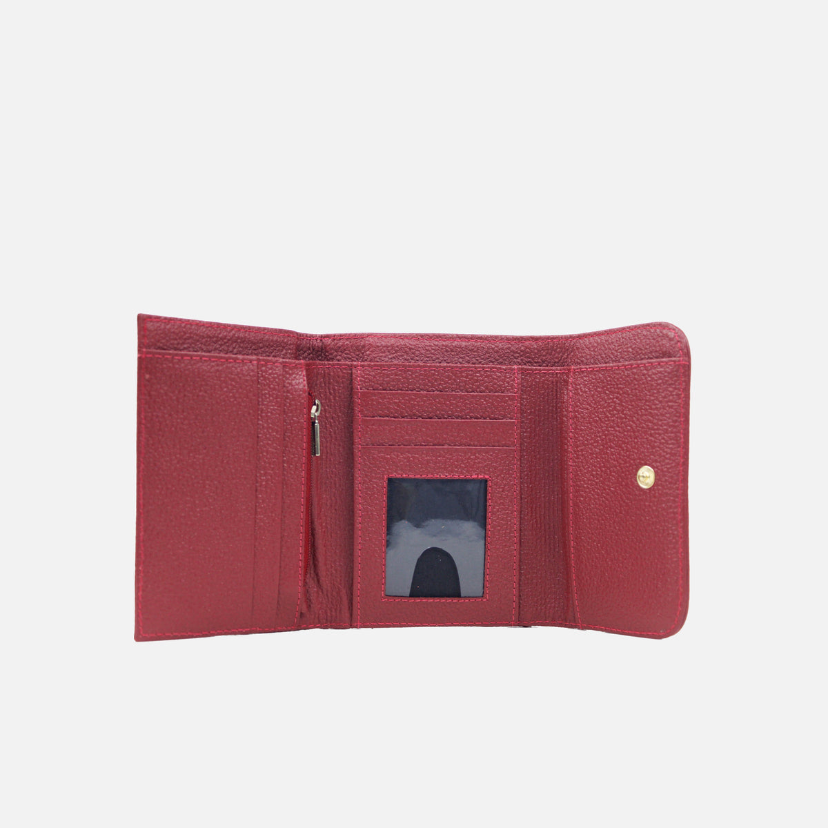 Billetera nayeli de cuero para mujer - Vino