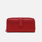 Billetera virela de cuero para mujer - Rojo