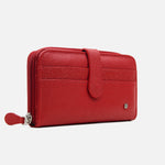 Billetera virela de cuero para mujer - Rojo
