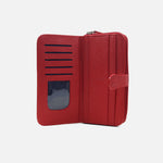 Billetera virela de cuero para mujer - Rojo