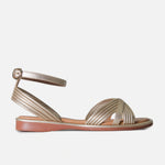 Sandalia plana minna de sintético para mujer - Oro