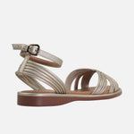 Sandalia plana minna de sintético para mujer - Oro