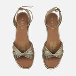 Sandalia plana minna de sintético para mujer - Oro