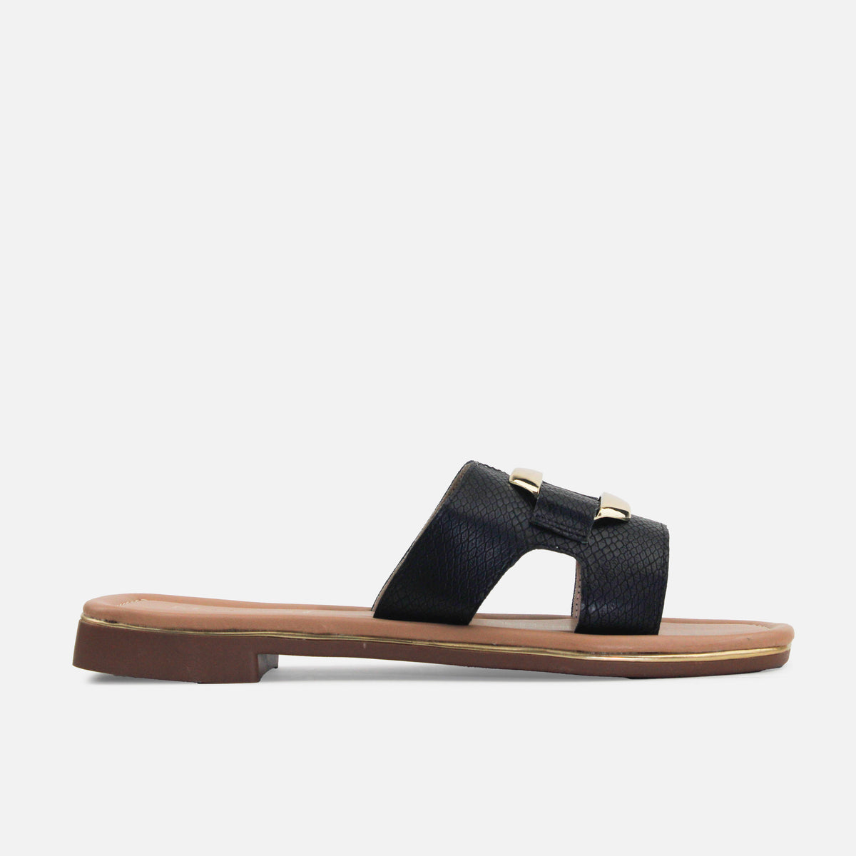 Sandalia plana lucy de sintético para mujer - Negro