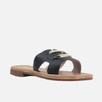 Sandalia plana lucy de sintético para mujer - Negro