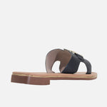 Sandalia plana lucy de sintético para mujer - Negro