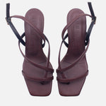 Sandalia tacon mesli de sintético para mujer - Vino