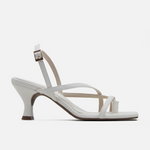 Sandalia tacon mesli de sintético para mujer - Hueso