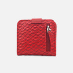 Billetera margarita de cuero para mujer - Rojo