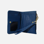 Billetera monica de cuero para mujer - Azul