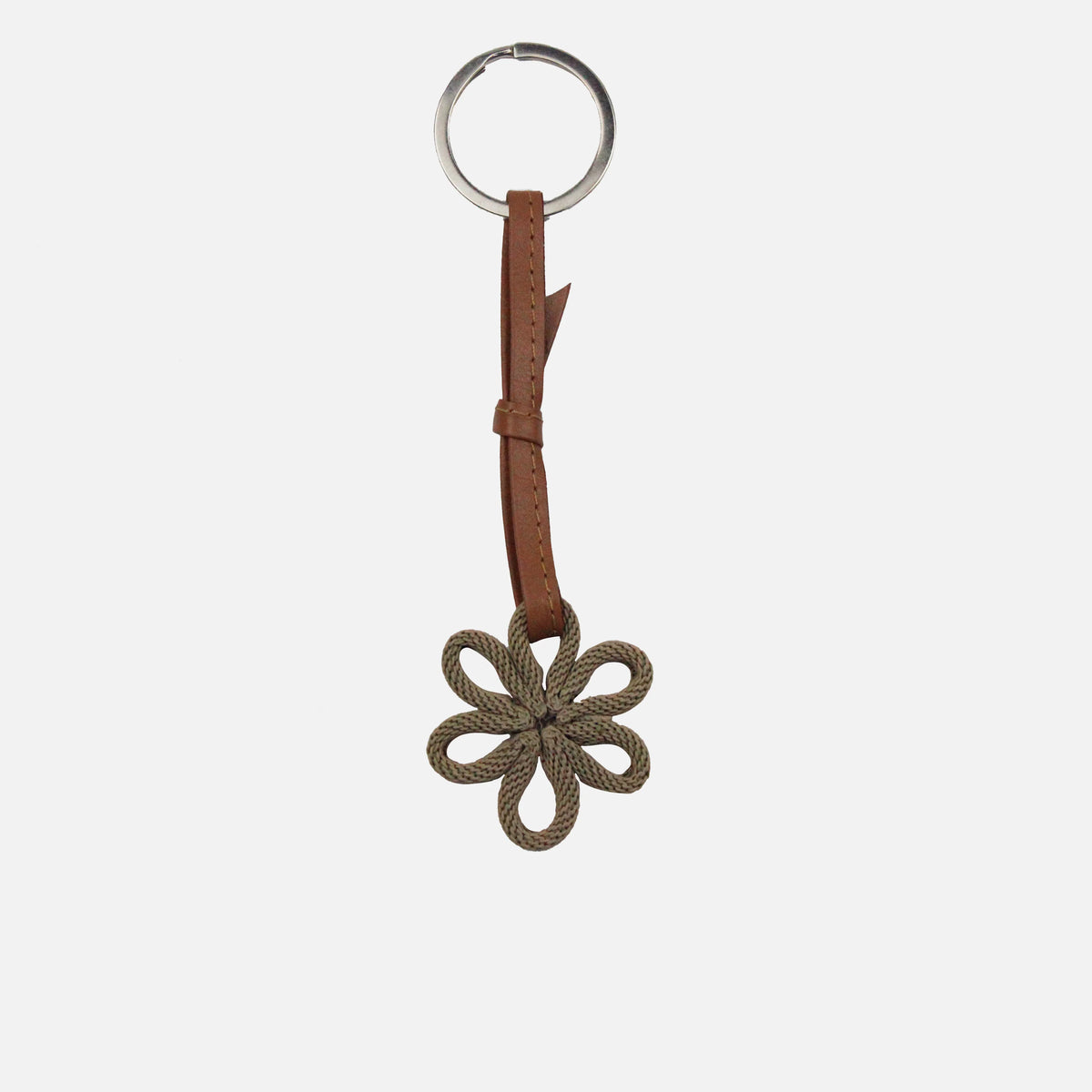 Llavero georgia de cuero para mujer - Beige