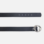 Correa mafalda de cuero para mujer - Negro