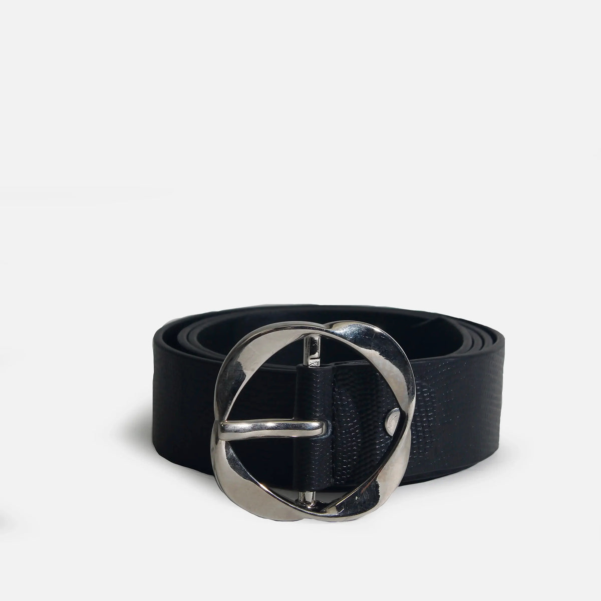 Correa leandra de cuero para mujer - Negro