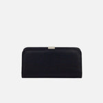 Billetera primavera de cuero para mujer - Negro